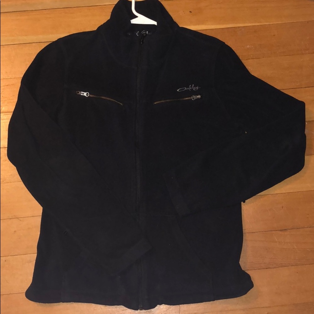 Women’s Black Oakley fleece zip up size LG